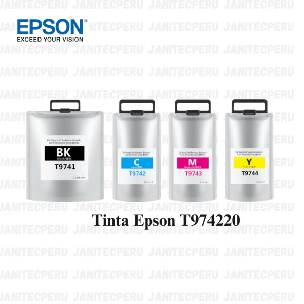 Tinta Epson T974 T974220 Cyan, WorkForce Pro WF-C869R Original