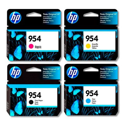 CARTUCHO HP 954 KIT DE COLORES MAGENTA CIAN YELLOW Y NEGRO ORIGINAL 8 CARTUCHO HP 954 KIT DE COLORES