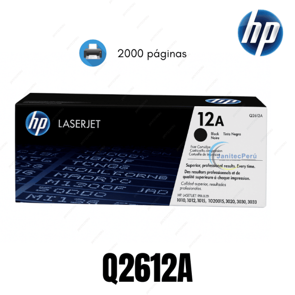 TONER HP 12A NEGRO Q2612A LaserJet LaserJet 1010/1012,1018/1020/1022