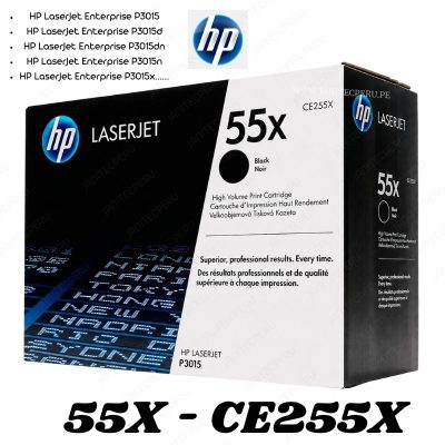 TONER HP 55X CE255X NEGRO ORIGINAL PARA HP LASERJET P3015 / M521 7 TONER HP TONER HP 55X CE255X
