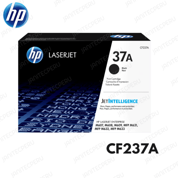 Tóner Hp 37A Negro CF237A Para M607dn Original