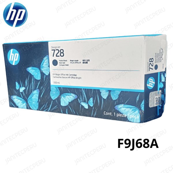 TINTA HP F9J68A 728 NEGRO MATE PARA DESIGNJET T730/T830