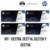 TONER HP 650A CE271A KIT 4 COLORES NEGRO, CIAN, MAGENTA y AMARILLO. ORIGINAL
