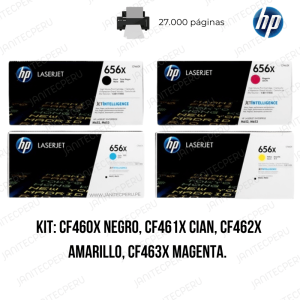 TONER HP 656X CF461X KIT 4 COLORES NEGRO, CIAN, MAGENTA y AMARILLO-ORIGINAL