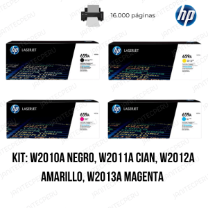 TONER HP 659A W2011A KIT 4 COLORES NEGRO,CIAN,MAGENTA y AMARILLO-ORIGINAL