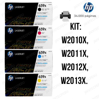TONER HP 659X W2011X KIT 4 COLOR NEGRO, CIAN, MAGENTA y YELLOW-ORIGINAL 8 TONER HP 659X W2011X KIT 4 COLOR