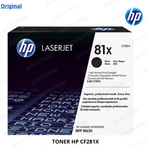 TONER HP CF281X NEGRO 81X PARA MFP/M630 25.000 Paginas