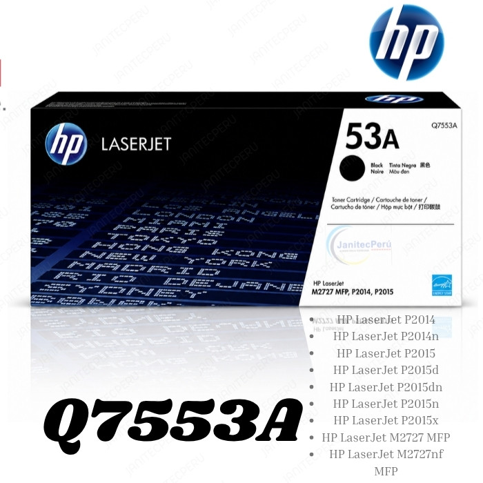 TONER HP Q7553A 53A NEGRO ORIGINAL – PARA LASERJET P2015, M2727 3 TONER HP Q7553A 53A NEGRO