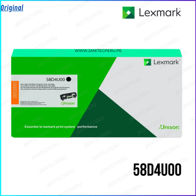 TONER LEXMARK 58D4U00 NEGRO Para MS725 Ms823, mx722, mx822, mx826 Original 8 TONER LEXMARK 58D4U00 NEGRO Para MS725 Ms823, mx722, mx822, mx826 Original