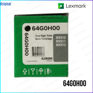 TONER LEXMARK 64G0H00 PARA MX 911 DTE ORIGINAL 32.500 Pag.