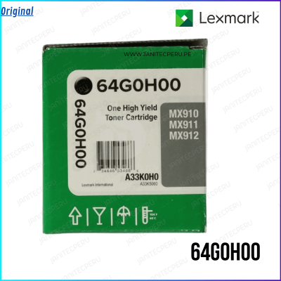 TONER LEXMARK 64G0H00 PARA MX 911 DTE ORIGINAL 32.500 Pag.