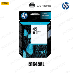 TINTA DE CARTUCHO HP 45 51645AL NEGRO-ORIGINAL
