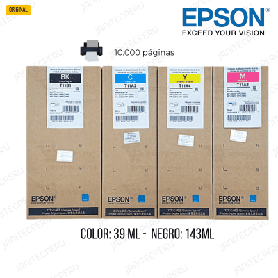 TINTA EPSON T11A2 KIT 4 COLOR NEGRO, CIAN, MAGENTA, YELLOW-ORIGINAL 8 TINTA EPSON T11A2 KIT 4 COLOR NEGRO, CIAN, MAGENTA, YELLOW-ORIGINAL