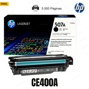 TONER HP 507A CE400A NEGRO PARA L.J. M551n/M551dn/M551xh-ORIGINAL