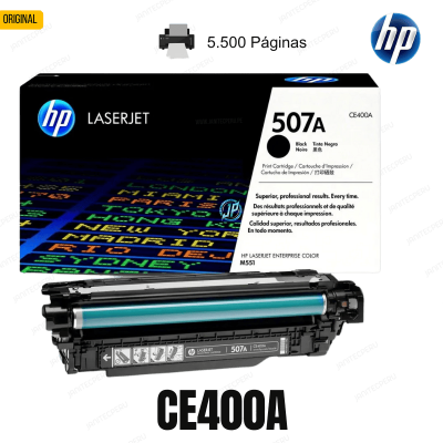 TONER HP 507A CE400A NEGRO PARA L.J. M551n/M551dn/M551xh-ORIGINAL 8 TONER HP 507A CE400A NEGRO PARA L.J. M551n/M551dn/M551xh-ORIGINAL