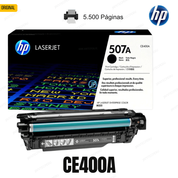 TONER HP 507A CE400A NEGRO PARA L.J. M551n/M551dn/M551xh-ORIGINAL