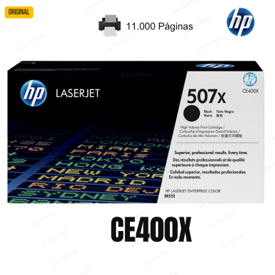 TONER HP 507X CE400X NEGRO PARA 500 series: M551dn, M551xh, M575dn, M570dn 8 TONER HP 507X CE400X NEGRO