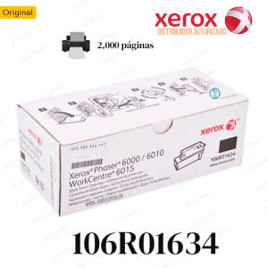 TONER XEROX 106R01634 NEGRO PARA Phaser 6000,Phaser 6010,WorkCentre 6015