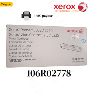 TONER XEROX 106R02778 NEGRO B3052/B3260/B3215/B3225-3.000 Pag.