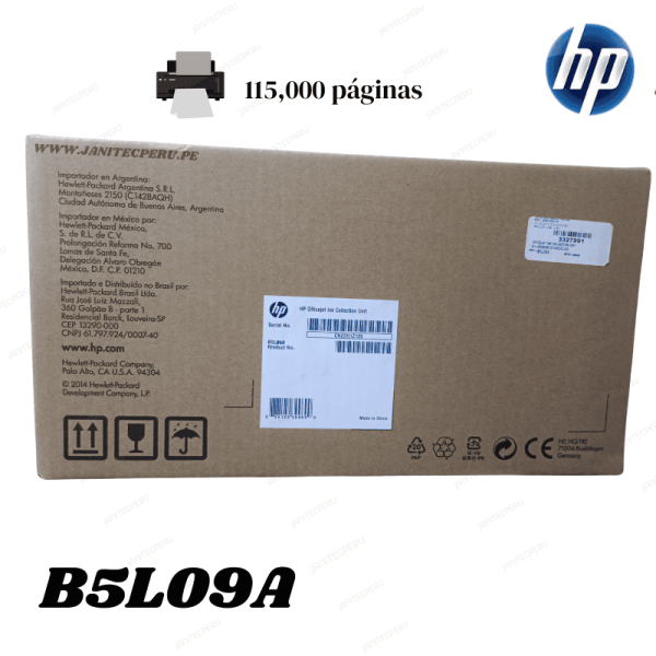 TONER HP B5L09A UNIDAD DE RECOLECCION DE TINTA RESIDUAL