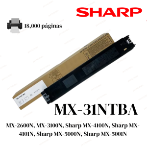 TONER SHARP MX-31NTBA NEGRO PARA MX-2600N/MX-5001N