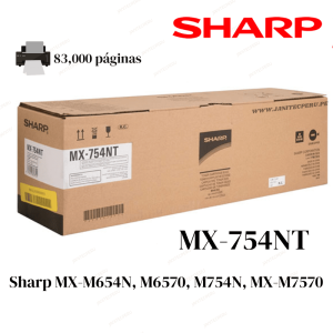 TONER SHARP MX-754NT NEGRO PARA Sharp MX-M654N, M6570, M754N, MX-M7570