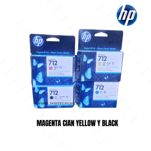 TINTA HP 712 KIT 4 COLORES MAGENTA CIAN YELLOW Y BLACK