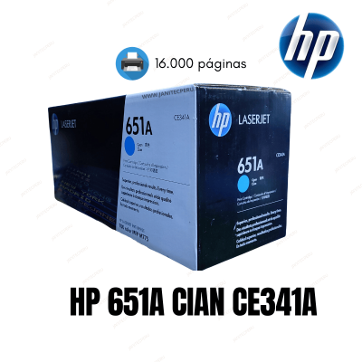 TONER HP 651A CIAN CE341A LASER JET
