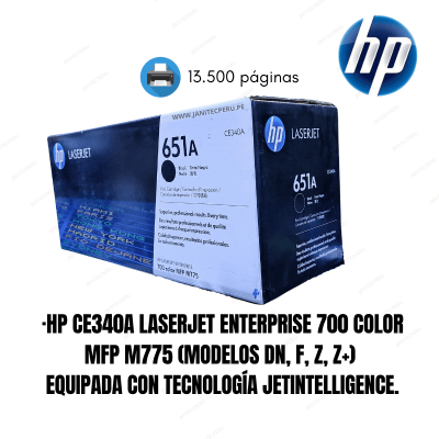 TONER HP 651A NEGRO CE340A LASER JET