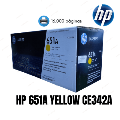 TONER HP CE342A YELLOW 651A PARA M775dn / f / z / z+
