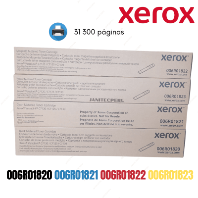TONER XEROX 006R01820 KIT DE COLORs SERIE C7120/C7125/C7130 31,300 PÁGINAS 8 TONER XEROX 006R01820 KIT DE COLORs SERIE