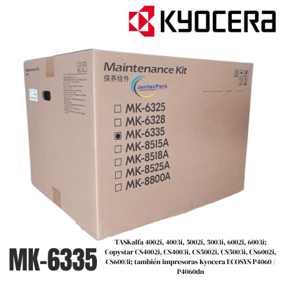 KIT DE MANTENIMIENTO MK 6335 TASKALFA 4002I, 4003I, 5002I, 5003I, 6002I, 6003I 1702VK0KL0 8 KIT DE MANTENIMIENTO MK 6335