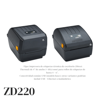 IMPRESORA DE ESCRITORIO ZEBRA ZD220 4 PULGADAS
