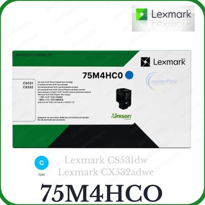 TONER LEXMARK 75M4HC0 CYAN ORIGINAL 6 TONER LEXMARK 75M4HCO ORIGINAL