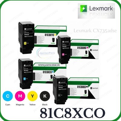 TONER LEXMARK 81C8XC0 / 81C8XM0 / 81C8XY0 / 81C8XK0 ORIGINALES 6 TONER LEXMARK 81C8XC0