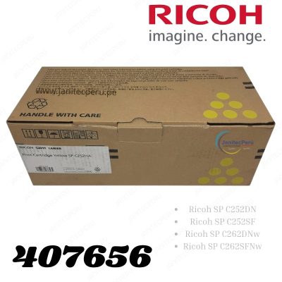 TONER RICOH 407656 SP C252DN AMARILLO (YELLOW) ORIGINAL – RENDIMIENTO DE 6,000 PÁGINAS 4 TONER RICOH 407656