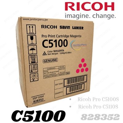 TONER RICOH 828352 PARA PRO C5100S, PRO C5110S ORIGINAL 6 TONER RICOH 828352