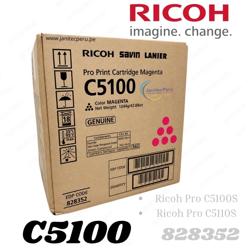 TONER RICOH 828352 PARA PRO C5100S, PRO C5110S ORIGINAL 3 TONER RICOH 828352