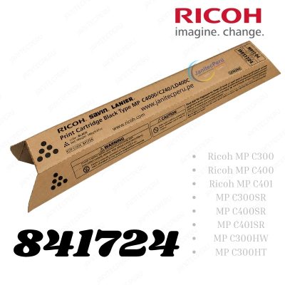 TONER RICOH 841724 BLACK MP C300/C400/C401 – ORIGINAL | RENDIMIENTO 8,300 PÁGINAS 6 TONER RICOH 841724 ORIGINAL