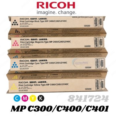 TONER RICOH 841726 MAGENTA ORIGINAL – COMPATIBLE CON MP C300 / MP C400 / MP C401 6 TONER RICOH 841726 BLACK