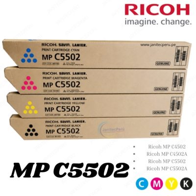TONER RICOH 841754 SERIE MP C5502 (CYAN, MAGENTA, YELLOW Y BLACK) 6 TONER RICOH 841754