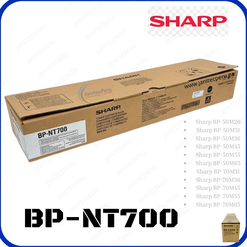 TONER SHARP BP-NT700 NEGRO ORIGINAL 3 TONER SHARP BP-NT700 NEGRO