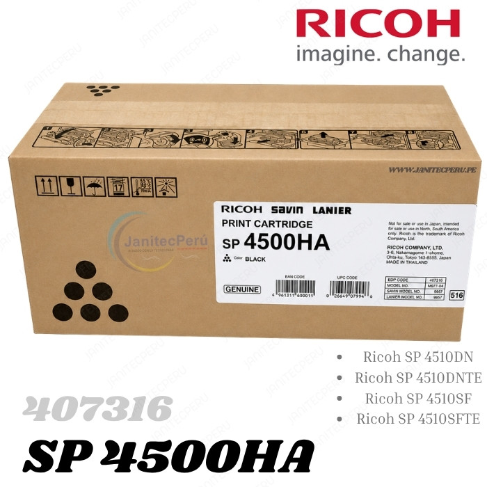 TONER RICOH 407316 SP 4500HA NEGRO – 12,000 PÁGINAS 3 TONER RICOH 407316