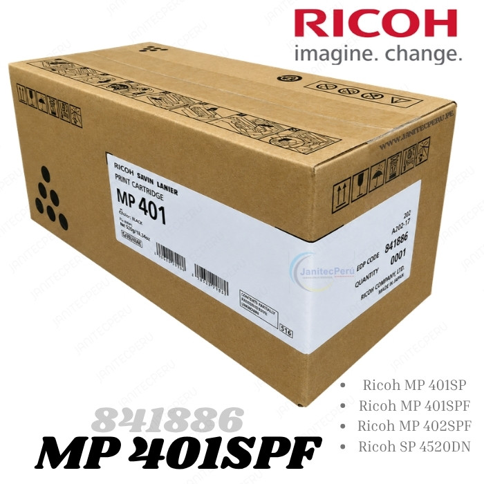 TONER RICOH 841886 NEGRO ORIGINAL PARA MP 401 SP 4520DN 3 TONER RICOH 841886 NEGRO