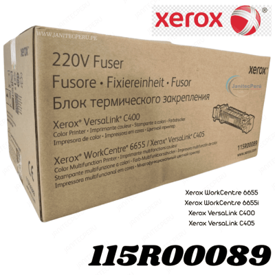 FUSOR XEROX 115R00089 ORIGINAL – WORKCENTRE 6655 / VERSALINK C400 / C405 5 Xerox WorkCentre 6655Xerox WorkCentre 6655i
Xerox VersaLink C400
Xerox VersaLink C405